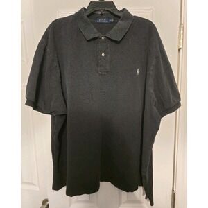 Polo Ralph Lauren Shirt Mens 4XB Black Short Sleeve Pony Collared Golf Cotton